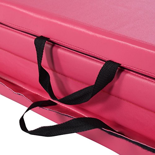 4'x10'x2" Thick Folding Panel Gymnastics Mat Gym Exercise Pink/Purple