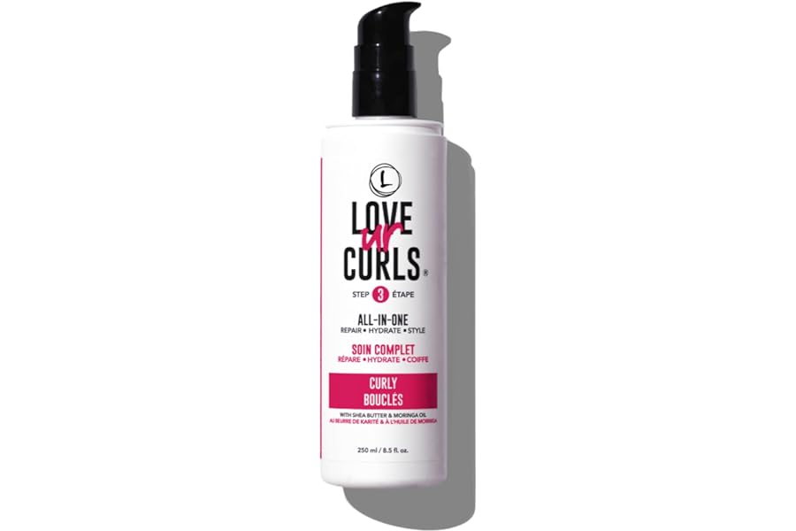 Love Ur Curls All in One Curl Cream Styler, Anti Frizz Curling Cream for Curly Hair, Repair, Define, Hydrate & Style with Shea Butter, 250mL