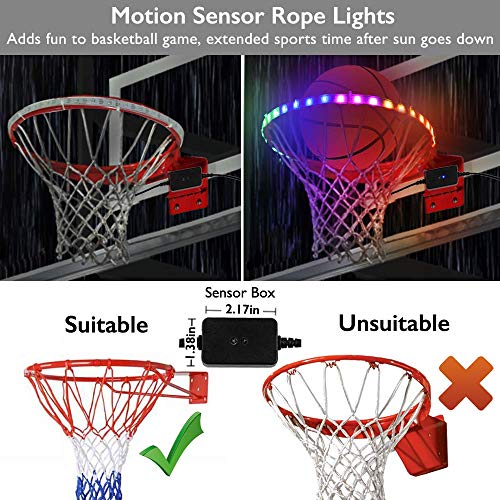 LED Basketball Hoop Lights Outdoors, 100 Lumen Waterproof Basketball