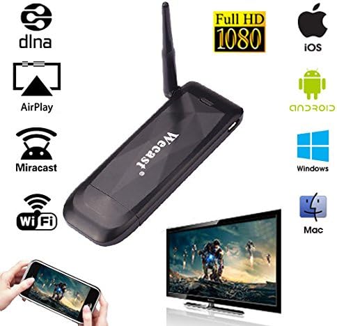 Wecast Wireless HDMI WiFi Display Receiver Dongle Share Videos, Photos, Docs from All Smart Devices to TV, Monitor or Pr