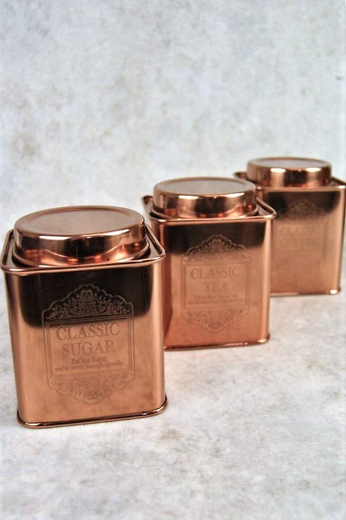 bronze tea coffee sugar canisters