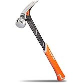 VANQUISH 17 oz Framing Hammer, Straight Claw Hammer with Magnetic Nail Holder, Rip Claw Hammer with Smooth Face &amp; Shock Absorbing Grip, Heavy Duty One-piece Forged Hammer 0524