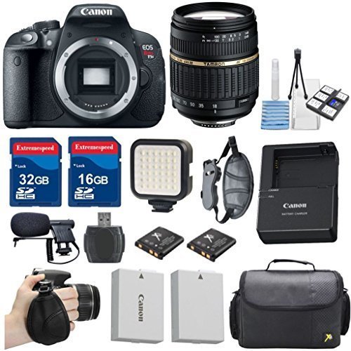 Canon EOS Rebel T5i 18.0 MP CMOS Digital Camera Premium Bundle w/ Tamron AF 18-200mm f/3.5-6.3 XR Lens + Deluxe Camera Case + 48GB Memory (32GB & 16GB) + Accessory Kit - International Version