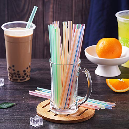 Disposable Boba Straws,100 Pcs Plastic Jumbo Smoothie Straws.(0.39