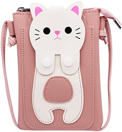 Kids Cute Cat Adorable Animal Mini Shoulder Bag Coin Wallet Purse Pouch Crossbody Satchel handbags with Adjustable Strap