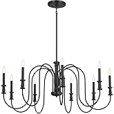 Kichler Karthe 42 Inch 9 Light Chandelier in Black