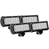 Nilight 4PCS 36w 6.5Inch Flood Led Light Bar Off Road Lights Super Bright Driving Fog Light Boat Lights Driving Lights Led Work Light SUV Jeep Lamp,2 Years Warranty
