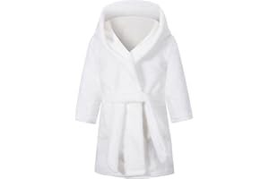 Infant Kids Girls Boys Solid Color Plush Belted 𝐑obe Long Sleeve Soft Warm Fleece 𝐁ath𝐫obe Hoodie 𝗟oungewear