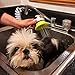 Wondurdog Quality Sink Faucet Pet Wash Kit with Splash Shield Handle and Rubber Grooming Teeth. Fits Kitchen, Bathroom, Utility & Laundry Sink Faucets. Bonus Garden Hose Attachment