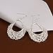 Sterling Silver Plated Dangle Chandelier Cross Hoop Pierced Earrings L158