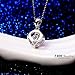 T400 925 Sterling Silver White Cubic Zirconia Heart Round Pendant Necklace Birthday Gift for Women Girls