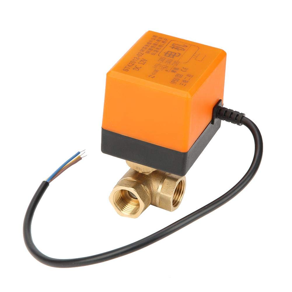 Photo 1 of Motorized 3 Way DC 12V Brass Ball Valve - G1/2 DN15 Thread Connection, Control Switch