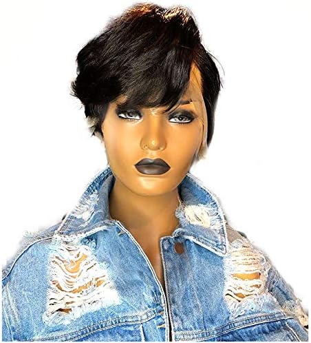Hesperis Brazilian Hair Short Bob Pixie Cut 13X6 Free Deep Part Lace Front Human Hair Wigs Pre Plucked Baby Hair 130 Density 6Inch