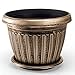 Rustic Flowerpot 10 Planter for Garden Patio Office Ornaments Home Decor Long Lasting Reusable Light Weight (Gold-S)