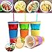 ELEGIANT 500ml 2in1 Travel Snack Drink Cup Bottle Container Lid Straw for Adult Kids Cinema sport