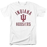 Indiana University Official Hoosiers Logo Unisex Adult T Shirt,White, Medium
