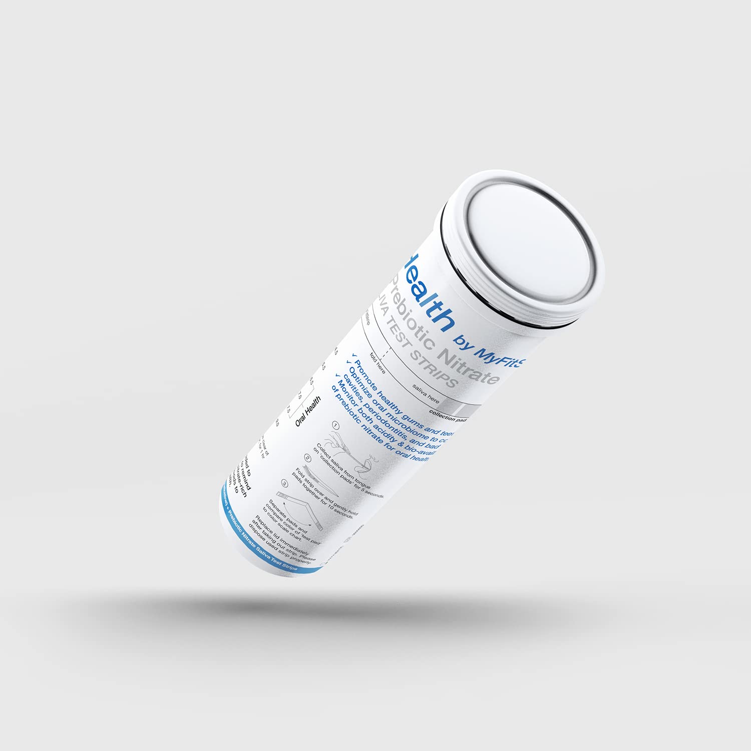 pH and Prebiotic Nitric Oxide Test Strip by MyFitStrip - Track and Monitor Saliva Alkalinity and Prebiotic Nitrate for a Healthy Oral Microbiome - 25 Self Care Saliva Strips