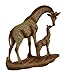 Zeckos A Mother's Love Giraffe and Calf Wood Finish Resin Statue 7 Inches High