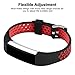 iGK Silicone Replacement Bands Compatible for Fitbit Alta and Fitbit Alta HR, Newest Adjustable Sport Strap Smartwatch Fitness Wristbands Silicone Red
