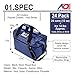 AO Coolers Sportsman Vinyl Soft Cooler with High-Density Insulation, Silver, 24-Can