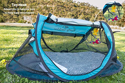 Early Tackler Bunji 209 Portable Beach Pop Up Tent for Babies UPF 50+ Lightweight Outdoor Travel Bed with Sleeping Pad and Blanket - Thumbnail 7