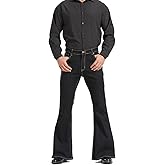 Men's Relaxed Vintage 60s 70s Bell Bottom Stretch Fit Classic Comfort Flared Flares Retro Leg Disco Denim Jeans Pants