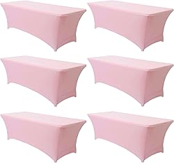 Obstal 6 Pack Stretch Spandex Table Covers for 8