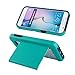 Galaxy S6 case, S6 case, Fulland Hybrid Body Armor Silicone + Hard Case Cover with Credit Card ID Card Holder and Kickstand for Samsung S6 Plus Stylus Pen and Screen Protector -Aqua Green