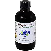 Essential Depot Violet Fragrance Oil - Supplied in 4 oz. Amber Glass Bottle with Black Phenolic Cone Lined and Safety Sealed Cap
