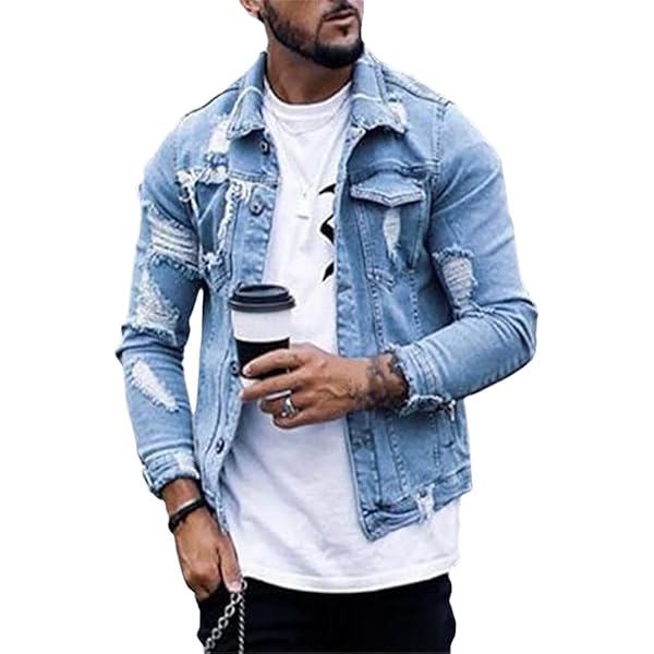 Wjnvfioo Fashion Men Jackets Spring Autumn Lapel Men's Denim