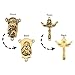 PandaHall 10 Sets Rosary Cross and Center Miraculous Medal with Alloy Crucifix Cross Pendants and Virgin and Child Links for Rosary Bead Necklace Making Nickel Free Antique Golden