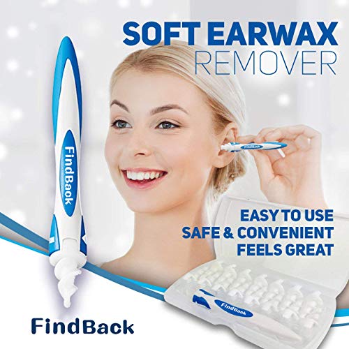 Ear Cleaner Earwax Removal Kit Smart Ear Swab with Soft Spiral Cleaner, Ear Care Kit with 16 Replacement Tips (White)