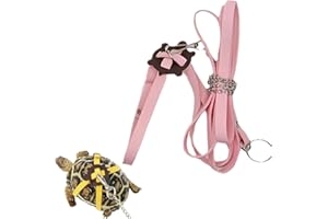 CYHAEN Tortoise Leash，Adjustable Control Rope Turtle Leash and Harness Pet Walking Rope for Small Medium and Large Turtle Pets Outdoor Walking Training Supplies，Pink S