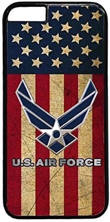 US Air Force USA Flag Army Hard Plastic Black Case Cover for iPhone 6 4.7" by Cases4U (Tm)