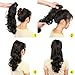 Clip Ponytail Extension Claw in Hair Natural Synthetic Hairpiece for Girl, Lady and Woman Curly and Straight 18/21 inches 5.3 ounces (Medium Brown-curly)thumb 4