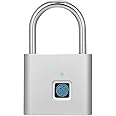QEBIDUM Fingerprint Padlock, USB Charging Waterproof Mini Smart Security Lock with No App, No Key, No Trouble, Friendly for Kids and Elderly