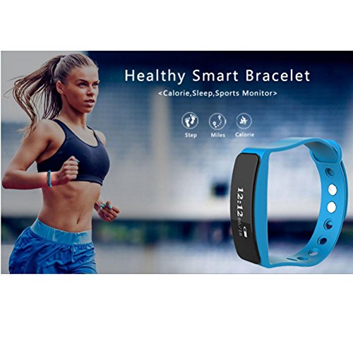 L@YC Fitness Tracker Waterproof Activity Pedometer Wristband Sleep Monitor Bluetooth 4.0 Smart Bracelet for Android iOS Phones, Orange