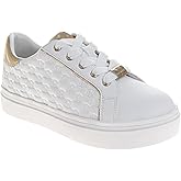 Josmo Girls Low Top Sneakers Sparkly Trendy Lace-Up Shoes (Size Little Kids to Big Kids)