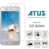 LG Aristo Screen Protector, Also Compatible with LG Phoenix 3, LG K8 2017, ATUS Ultra-Thin Tempered Glass Screen Protector, Not Full Cover (2-Pack)