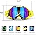 JAMIEWIN ATV Goggles Dirt Bike Motorcycle Glasses Off Road Mx Eyewear for Men Women Adults Youth (Yellow)