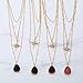 ISAACSONG.DESIGN Vintage Bohemian Statement Long Necklace for Women Gold Plated Star Healing Stone Charms (Half Moon Rose Quartz)