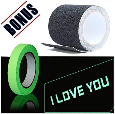 Anti Slip Tape Best Anti Skid Safety Tape Tread High Friction Strong Grip Abrasive - Improves Traction and Prevents Risk of Slippage for Indoor Outdoor 4''X16 feet (pack 3) (4 inches (Pack 3), Black)