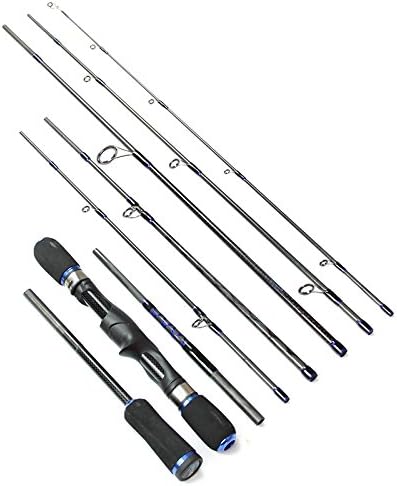 Fertile Fishing Portable Travel Fishing Rod Spinning Cating Lure Rods Carbon Firber Pole 8 Sections 1.8m 2.1m One Rod Two Use