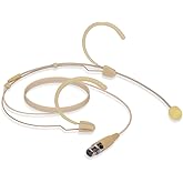 YXG Headworn Earset Over Ear Hanging Mic Beige Low Profile Light-Weight Microphone Compatible with AKG Wireless System Bodypack Transmitter,with 1.45m Cable Mini XLR Plug