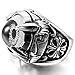 INBLUE Men's Stainless Steel Ring Grey Black Silver Tone White Dragon Claw Evil Devil Eye Cross Size10
