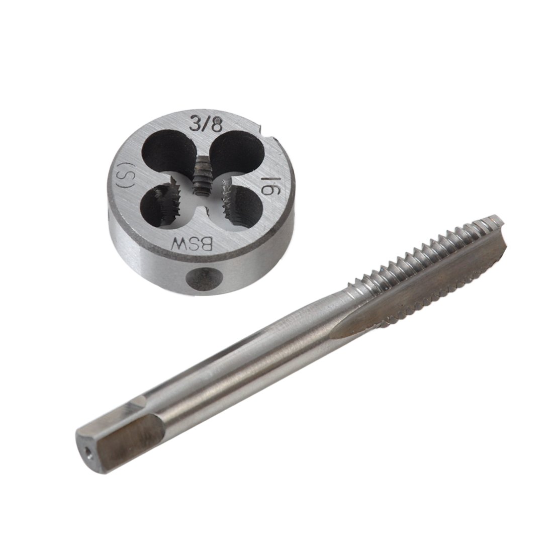HSS BSW 3/8-16 TPI Taper Pipe Tap Round Die Set Thread Right Hand Tool