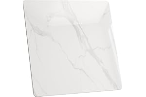 SSTBLEV Square Table Top, 23.6” White Sintered Stone Tabletop, DIY Replacement & Cover Marble Desktop, Scratch & Wear Resistant, Suitable for Indoor & Outdoor
