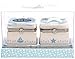 C.R. Gibson Nautical Baby's First Tooth and Curl Ceramic Keepsake Box, 5.25'' x 3'' x 2.75'', 2pcs