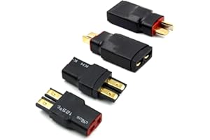 ELECHAWK 4 PCS Male and Female Deans T Plug to Connector Adapter Compatible with TRX Wireless Converter for RC Battery Charger Slash