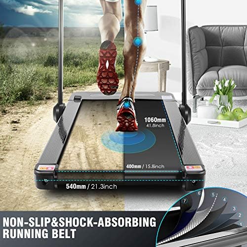 HIROLLOP Folding Treadmills, 2in1 Under Desk Treadmill Jogging Running